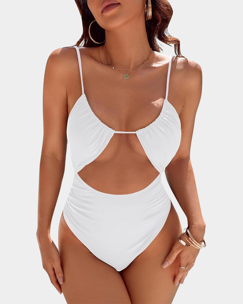 Women's One Piece Flattering Cheeky High Cut Out Cute Swimsuit