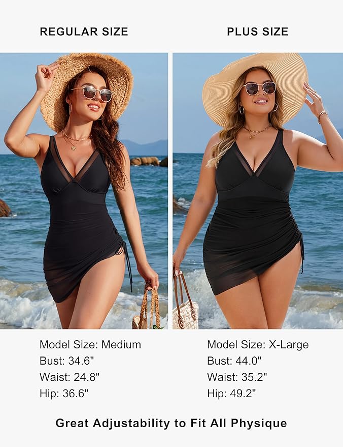 Women's Solid Color Mesh One-piece Swimsuit