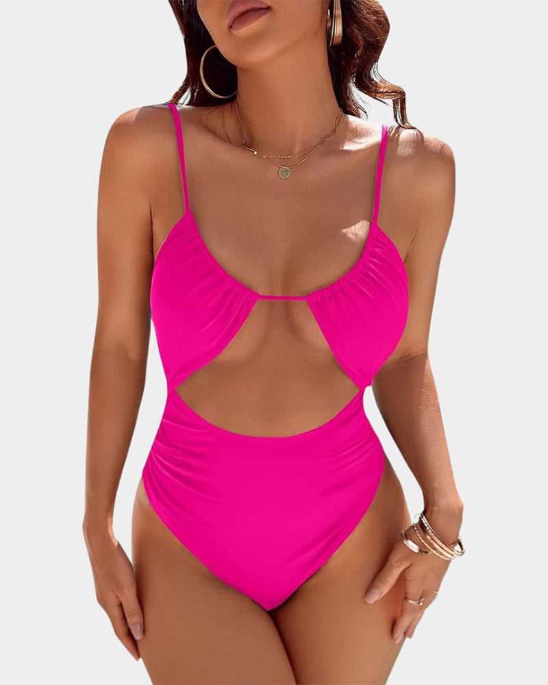 Women's One Piece Flattering Cheeky High Cut Out Cute Swimsuit